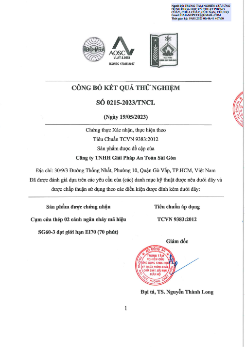 Công Bố Kết Quả Thử Nghiệm