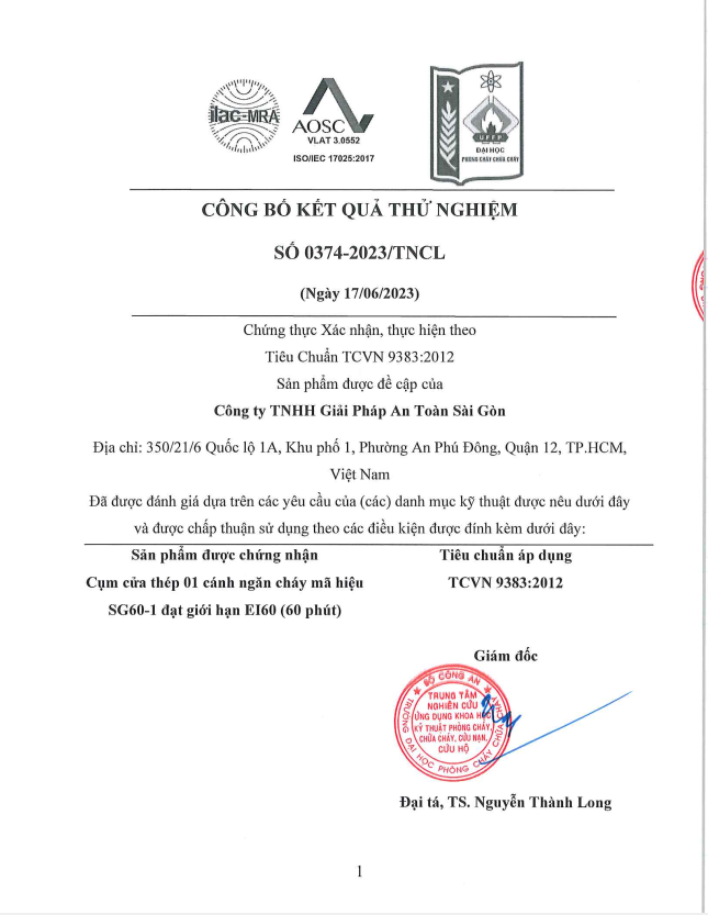 Công Bố Kết Quả Thử Nghiệm